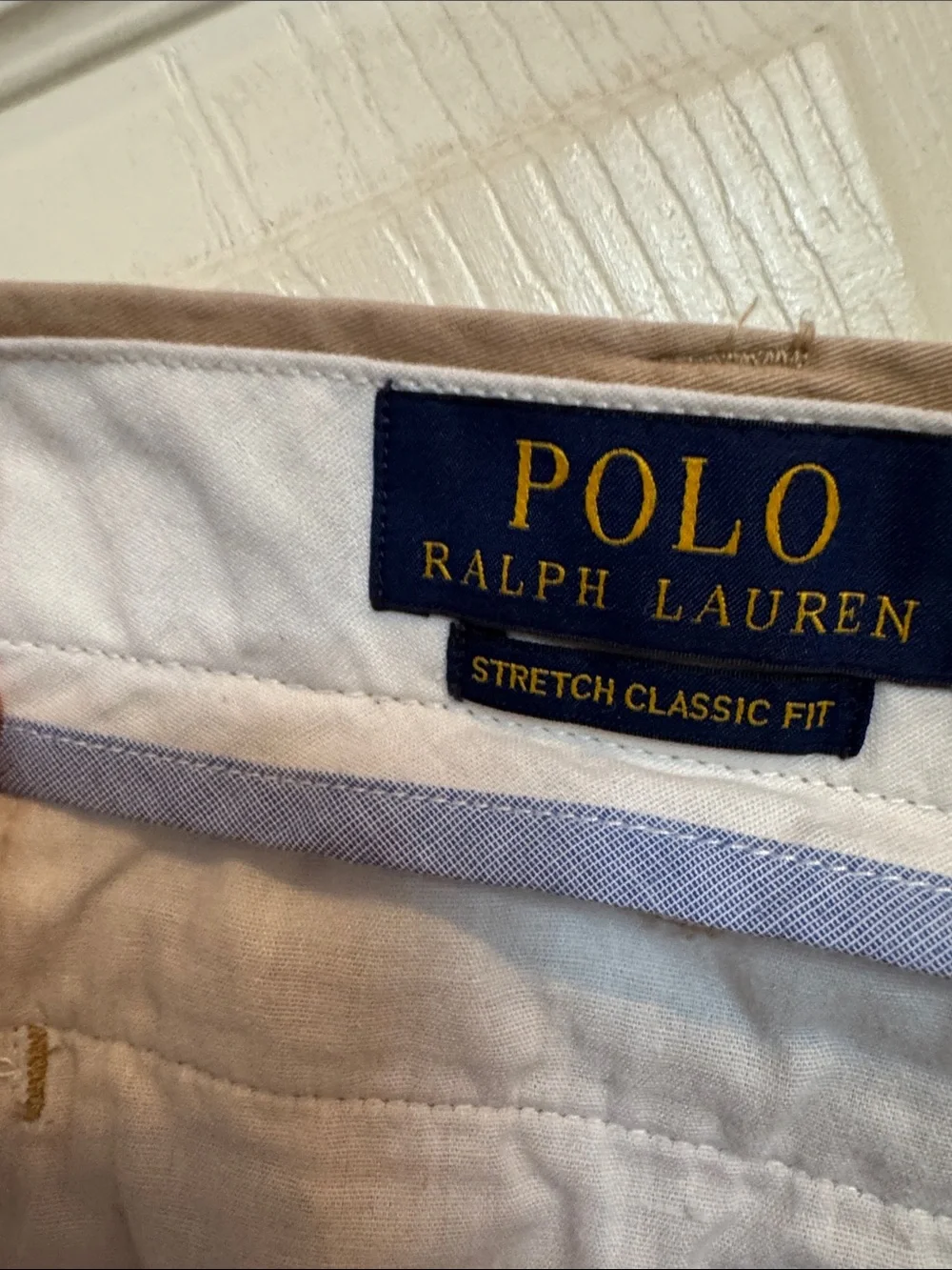 Polo by Ralph Lauren Tan Embroidered Dog Chino Shorts